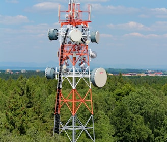 red and grey cell site