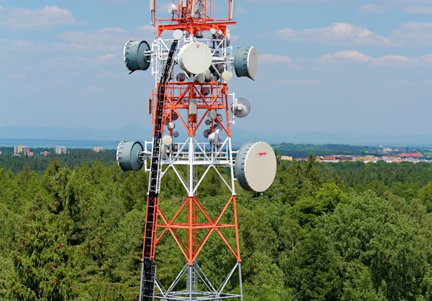 red and grey cell site